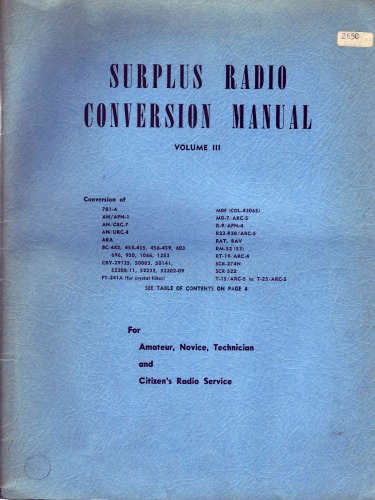 Surplus Radio Conversion Manual Vol 3