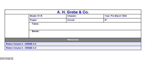 A H Grebe 61-R Receiver