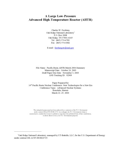 A Large Low-Pressure AHTR [sm article]