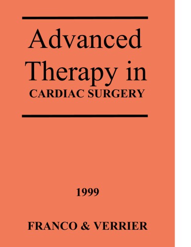 Advanced Therapy in Cardiac Surgery