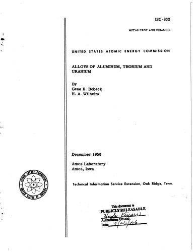 Alloys of Aluminum, Thorium and Uranium