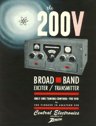 Central Electronics 200V Broadband Transmitter- Exciter (brochure)