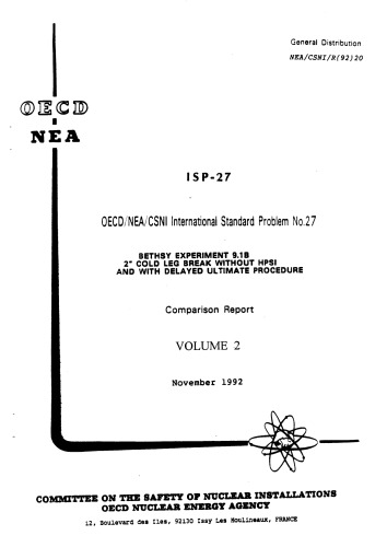 Cold-leg Break Experiment Vol 2 (csni-r1992-20-VOL2)