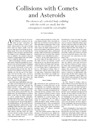 Collisions with Comets and Asteroids (Sci. American Article)