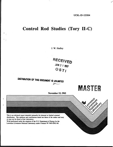 Control Rod Studies [Tory II-C]