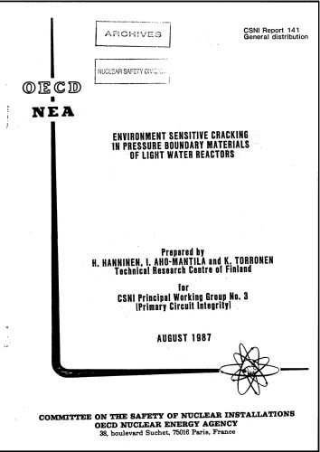 Cracking in Pressure-Boundary Materials of LWRs (csni87-141)