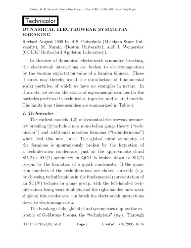 Dynamical Electroweak Symmetry Breaking [short article]