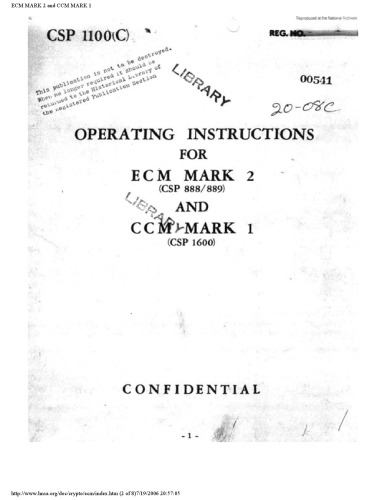 ECM MARK I, II Operators Guide [website capture]