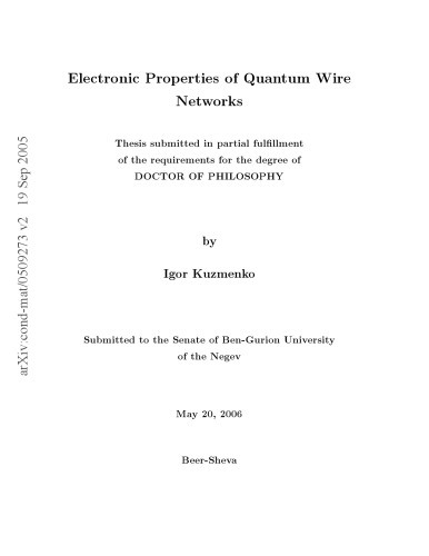 Electronic Properties of Quantum Wire Networks [thesis]