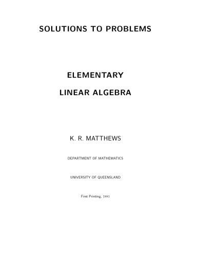 Elementary Linear Algebra [Solutions]