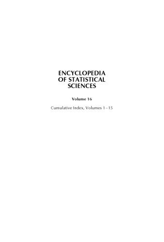 Encyclopedia of Statistical Sciences