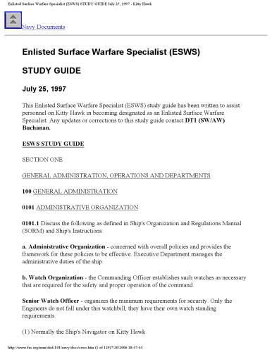 Enlisted SurfaceWwarfare Specialist - Study Guide [website capture]