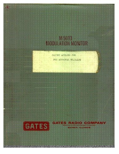 GATES M-5693 Modulation Monitor (broadcast radio)