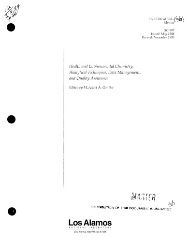 Health and Environmental [radio-] Chemistry - Analytical Techniques