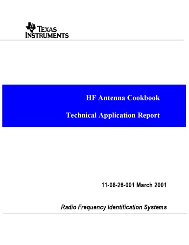 HF Antenna Cookbook [Tech Appln Rpt]