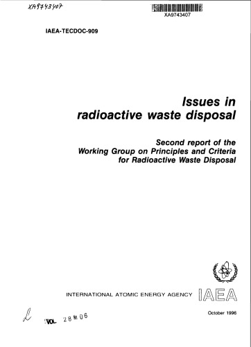 Issues in Radioactive Waste Disposal (IAEA TECDOC-909)