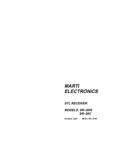 MARTI S-20M,C STL Receiver (broadcast radio)