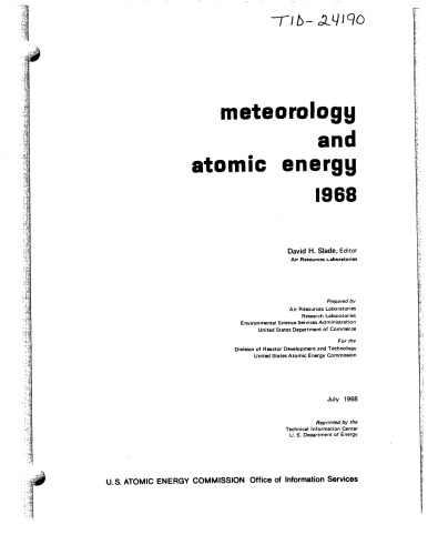 Meteorology and Atomic Energy 1968