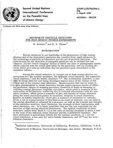 Methods of Particle Detection for High-Energy Physics Experiments