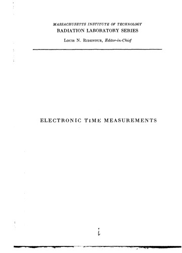 MIT RadLab {complete set} Vol 20 - Electronic Time Measurements