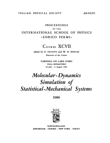 Molecular-Dynamics Simulation of Statistical Mechanical Systems -