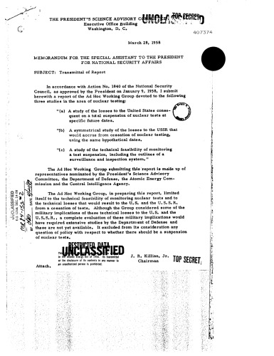 Monitoring Nuclear Tests [HEAVILY redacted]