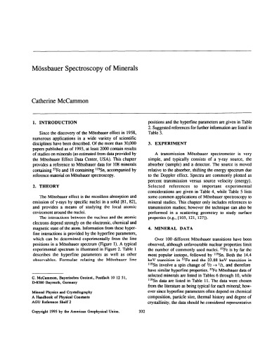 Mossbauer Spectroscopy of Minerals [short article]