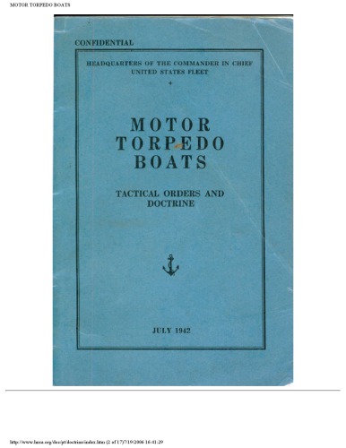 Motor-Torpedo Boats - Tactics and Doctrine [website capture]