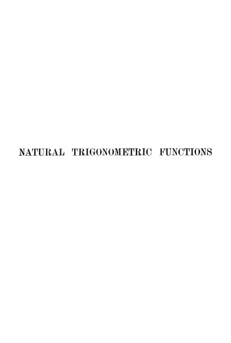 Natural Trigonometric Functions [math tables]