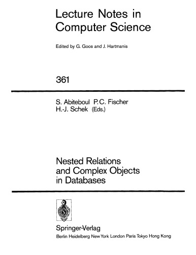 Nested Relations and Complex Objects in Databases