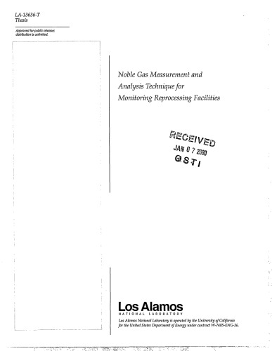 Noble Gas Meas, Analysis Tech for Monitoring Reprocessing Facils [thesis]