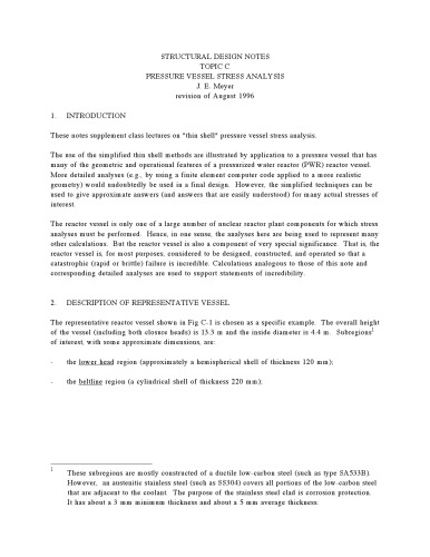 Nuclear Reactor Pressure Vessel Stress Analysis [short article]