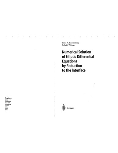 Numerical Soln of Elliptic Diff Eqns by Reduction to the Interface