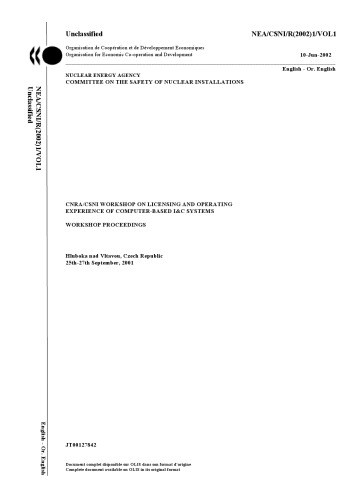 Operating Experience - Computer-Based I&C Systems Vol 1 (csni-r2002-1-vol1)