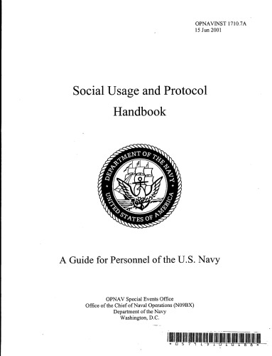 OPNAVINST 1710.7a Social Usage and Protocol Handbook