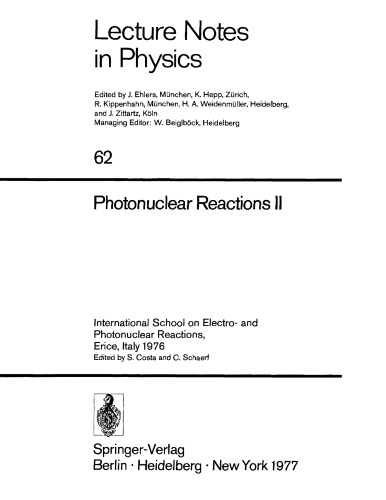 Photonuclear Reactions II