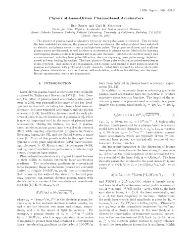 Physics of Laser-Driven, Plasma-Based Accelerators [lg article]