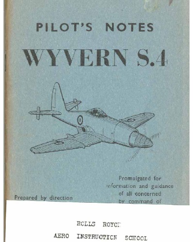 Pilot's Notes - Wyvern S.4 [AP 4247C- P.N.]