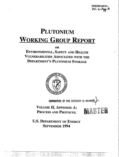 Pu Working Grp Rpt - Vulnerability Assoc w. Pu Storage Vol II, appendix A