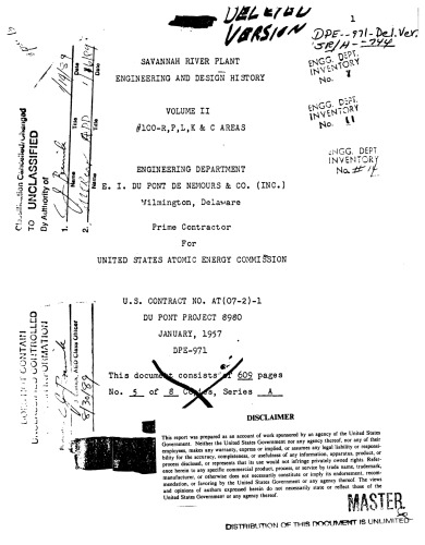 Savannah River Plant - Engineering, Design History Vol 2