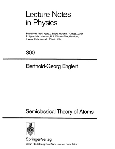 Semiclassical Theory of Atoms