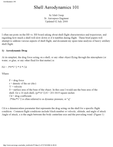 Shell Aerodynamics 101 [website capture]