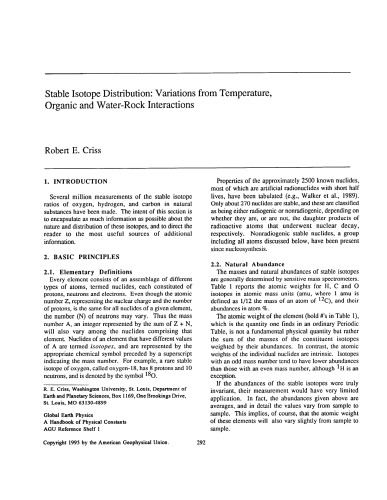 Stable Isotope Distribution (geological) [short article]