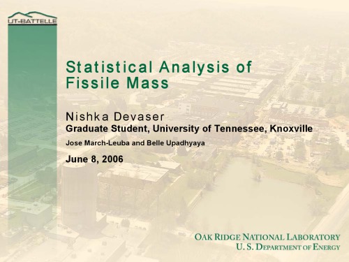 Statistical Analysis of Fissile Mass [pres. slides]