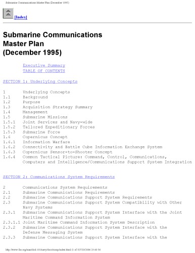 Submarine Communications Master Plan [website capture]