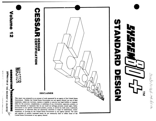 System 80+ Standard [nucl. powerplnt] Design - Vol 12