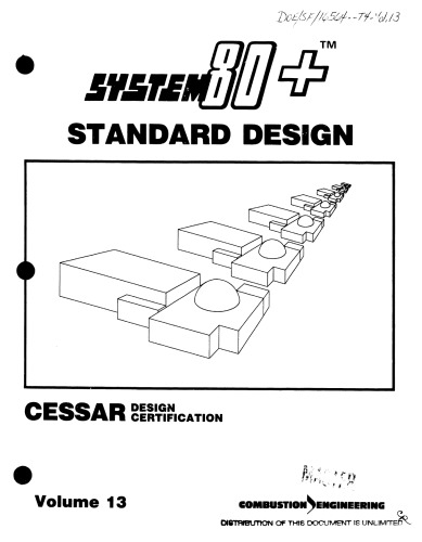 System 80+ Standard [nucl. powerplnt] Design - Vol 13