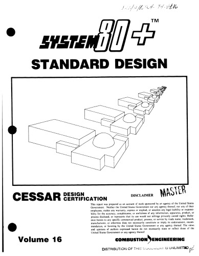 System 80+ Standard [nucl. powerplnt] Design - Vol 16