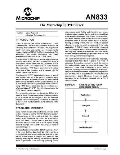 TCP-IP Stack for the Microchip (Mfg Datasheet)