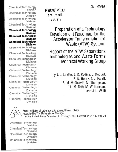 Tech Devel Roadmap - Accelerator Transmutation of Waste System